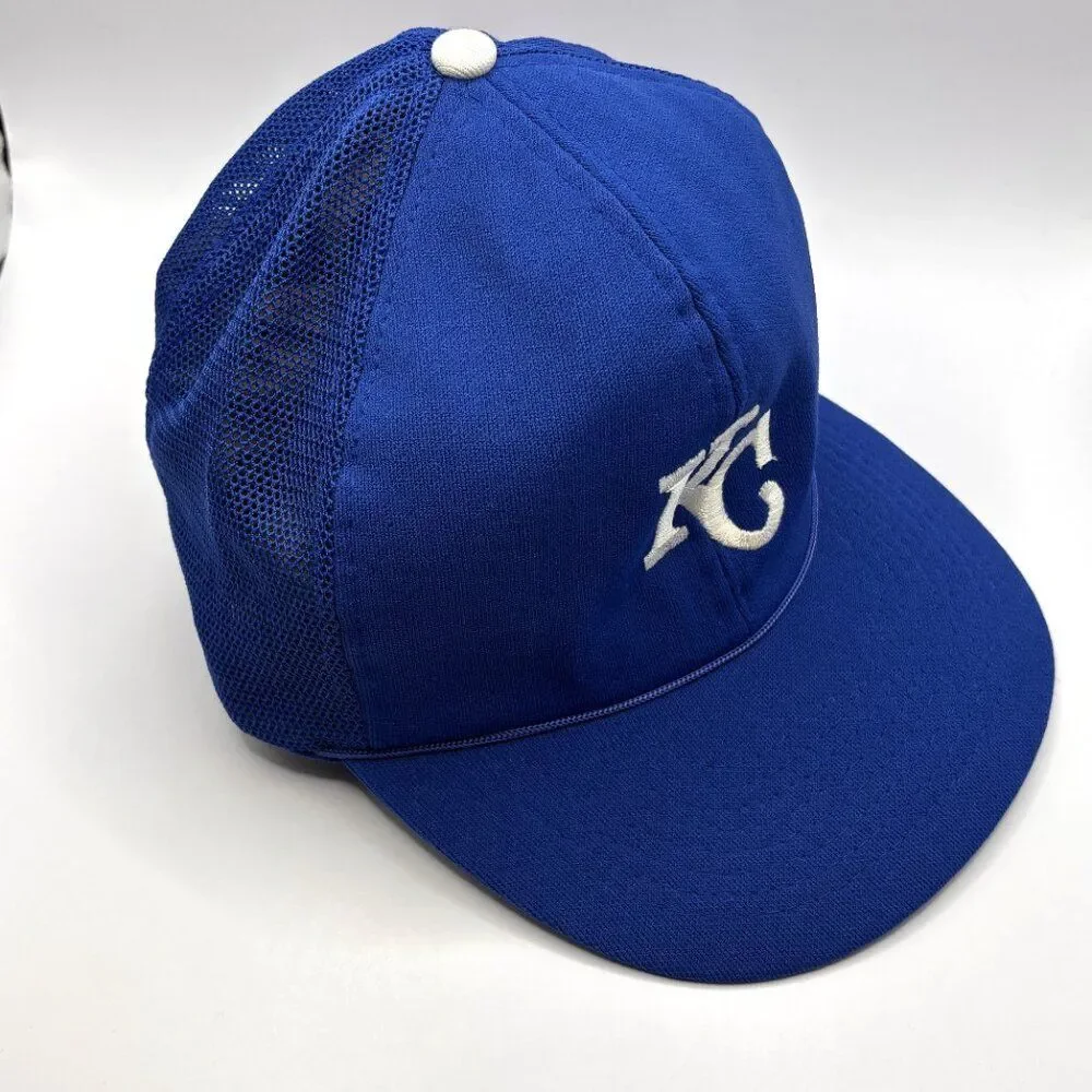 Vtg 1980s Kansas City Royals MLB Hostess Cakes Promo Blue Snap Back Baseball Cap